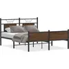 Image de vidaXL Cadre de lit sans matelas Chêne brun 140x190 cm Bois composite