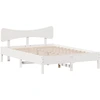 Image de vidaXL Lit en bois massif sans matelas Blanc 140x190 cm pin