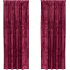 Image de vidaXL Rideaux de velours avec rideaux 2 pcs rouge vin 245 x 140 cm velours