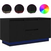 Image de vidaXL Armoire TV avec lampes LED noir aspect chêne 100x41x50 cm