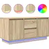 Image de vidaXL Armoire TV avec lampes LED Chêne Sonoma 100x41x50 cm