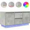 Image de vidaXL Armoire TV avec lampes LED gris béton 100x41x50 cm