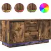 Image de vidaXL Armoire TV avec lampes LED chêne fumé 100x41x50 cm