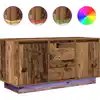 Image de vidaXL Armoire TV avec lampes LED imitation vieux bois 100x41x50 cm