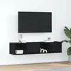 Image de vidaXL Armoires TV 2 pcs. noir imitation chêne 60x31x25,5 cm