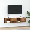 Image de vidaXL Armoires TV 2 pcs. Aspect vieux bois 60x31x25,5 cm Matériau dérivé du bois