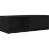 Image de vidaXL Armoire TV noire imitation chêne 80x31x25,5 cm Matériau dérivé du bois