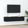 Image de vidaXL Armoires TV 2 pcs. noir imitation chêne 60x31x25,5 cm