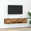 Image de vidaXL Armoires TV 2 pcs. Aspect vieux bois 60x31x25,5 cm Matériau dérivé du bois