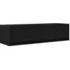 Image de Meuble TV VidaXL à fixation murale, noir aspect chêne, 100 x 31 x 25,5 cm