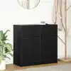 Image de vidaXL Sideboard avec tiroir noir imitation chêne 80x34x76 cm