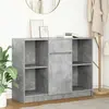 Image de vidaXL Sideboard avec tiroir gris béton 101x35x76 cm Bois composite
