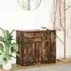 Image de vidaXL Sideboard avec tiroir chêne fumé 71x35x65 cm Bois composite