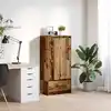 Image de vidaXL Armoire avec tiroir imitation vieux bois 55,5x34x119,5 cm