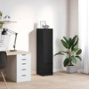 Image de vidaXL Highboard noir imitation chêne 29,5x34x119,5 cm Matériau dérivé du bois