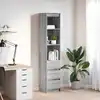 Image de vidaXL Highboard Gris Sonoma 37,5x35x180 cm Matériau dérivé du bois