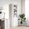 Image de vidaXL Highboard blanc 37,5x35x180 cm Bois composite
