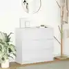 Image de vidaXL Sideboard Blanc 80x35x76 cm Bois composite