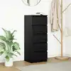 Image de vidaXL Sideboard avec tiroirs noir imitation chêne 37,5x35x99 cm