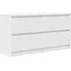 Image de vidaXL Armoire TV blanche 100x35x54 cm Bois composite