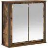 Image de vidaXL Armoire murale de salle de bain avec miroir chêne fumé 60x21x60 cm