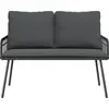 Image de Banc de jardin vidaXL avec coussins, anthracite, 114 x 64 x 90 cm, acier