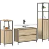 Image de vidaXL Ensemble de meubles de salle de bain avec étagère 3 pcs chêne Sonoma bois composite