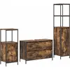 Image de vidaXL Ensemble de meubles de salle de bain 3 pcs chêne fumé bois composite
