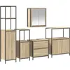 Image de Ensemble de meubles de salle de bain vidaXL avec étagère à porte, 5 pièces, beige, aggloméré