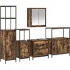 Image de Ensemble de meubles de salle de bain vidaXL, 5 pièces, couleur marron, dimensions 36 x 35 x 165 cm, fabriqué en bois composite
