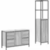 Image de vidaXL Ensemble de meubles de salle de bains avec étagère 2 pcs Gris Sonoma et noir