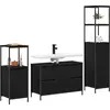 Image de vidaXL Ensemble de meubles de salle de bain, 3 pièces, imitation chêne noir