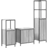 Image de vidaXL Ensemble de meubles de salle de bain 3 pcs Gris Sonoma et Noir Bois composite