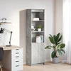Image de vidaXL Highboard gris béton 50x35x180 cm Bois composite