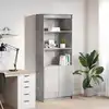 Image de vidaXL Highboard gris béton 70x35x180 cm Bois composite