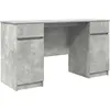 Image de vidaXL Bureau avec étagère gris béton 140 x 49 x 76 cm Bois composite