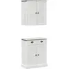 Image de vidaXL Ensemble de meubles de salle de bains avec étagère VIGO 2 pcs blanc et blanc antique