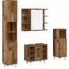 Image de vidaXL Ensemble de meubles de salle de bain 4 pièces imitation vieux bois matériau bois