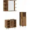 Image de vidaXL Ensemble de meubles de salle de bain 3 pi ¨ces imitation vieux bois mat ©riau bois