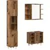 Image de vidaXL Ensemble de meubles de salle de bain 3 pièces imitation vieux bois matériau bois