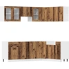 Image de vidaXL Ensemble d'armoires de cuisine Lyon 11 pièces imitation vieux bois Matériau dérivé du bois