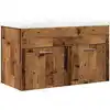 Image de vidaXL Ensemble de meubles de salle de bain 2 pièces imitation vieux bois Matériau dérivé du bois