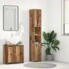 Image de vidaXL Armoire de salle de bain aspect bois ancien 30x30x183,5 cm Bois composite