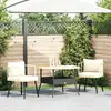 Image de vidaXL Chaises de jardin 2 pcs. avec coussins Natur Poly Rattan