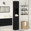 Image de vidaXL Armoire de salle de bain noir imitation chêne 32x25,5x190 cm Bois composite