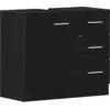 Image de vidaXL Armoire sous lavabo noir aspect chêne 63x30x54 cm