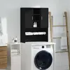 Image de vidaXL Armoire pour machine à laver noire imitation chêne 70,5x25,5x90 cm
