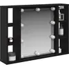 Image de vidaXL Armoire de toilette avec étagère noir aspect chêne 76 x 15 x 55 cm