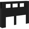 Image de vidaXL Tête de lit LED noir imitation chêne 140 x 18,5 x 103,5 cm