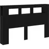Image de vidaXL Tête de lit LED noir imitation chêne 160 x 18,5 x 103,5 cm